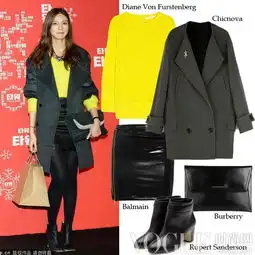 韩国美女简约式大衣搭配