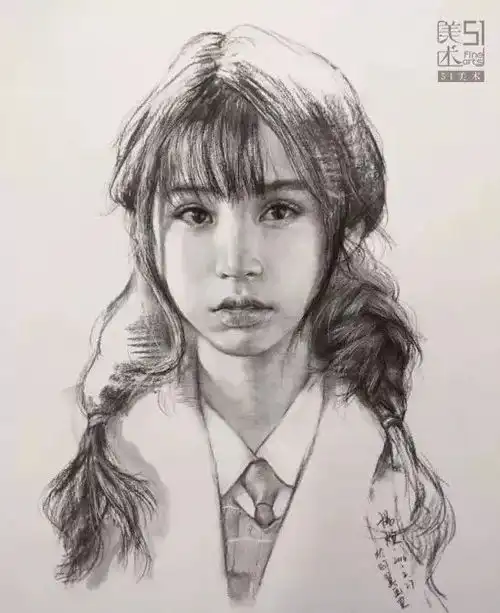男女青年素描头像怎么精细画附步骤图