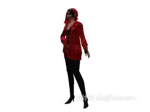 红色衣服女孩3d模型下载