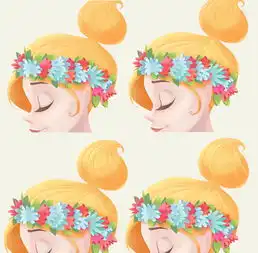 ps鼠绘漂亮的初春花饰卡通女孩