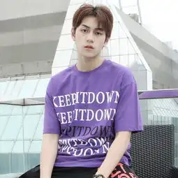 男装2018新款夏季纯棉短袖t恤男女生日系圆领宽松打底衫休闲上衣潮