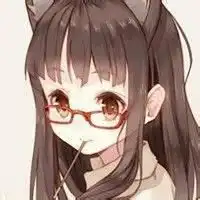 戴眼镜女生可爱淑女卡通头像微信头像图片大全