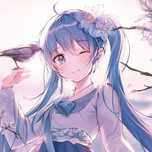 蓝色控意境萝莉头像