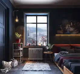 51个酷炫个性的黑色卧室设计