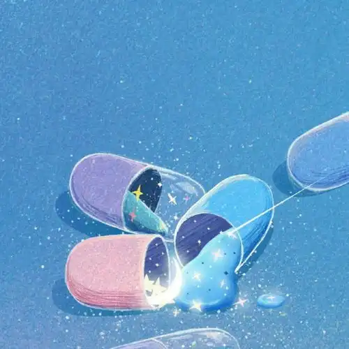 蓝色系唯美手绘插画背景图我曾卡通动漫头像我要个性网