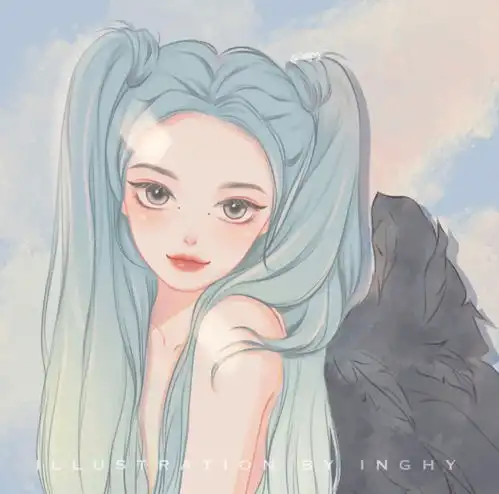 插画欣赏马卡龙系少女头像插画