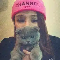 一个妹子和一只猫趴在桌子上的头像