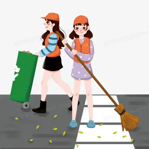 志愿者打扫街道卫生插画风png图片素材下载志愿者png熊猫办公