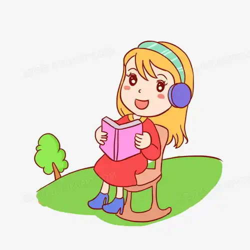 女孩野外看书读书手绘卡通元素png图片素材免费下载psd格式20002000像素熊猫办公