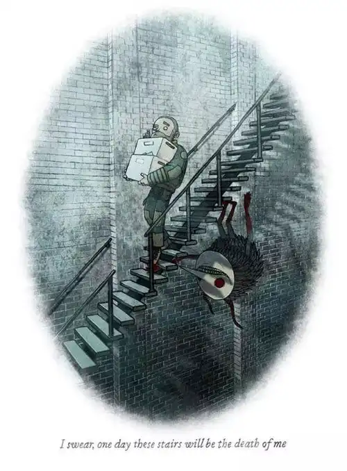 关闭一组插画,给你恐怖小说背后一凉的那些瞬间
