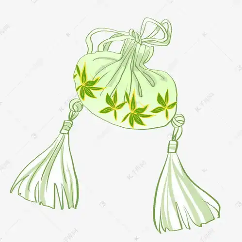 卡通中国风绿叶白色荷包素材图片免费下载千库网