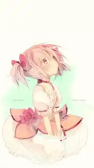 简约系壁纸暖白色背景的魔法少女
