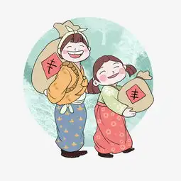 手绘背着粮食的男孩插画图片素材其他格式下载动漫人物大全