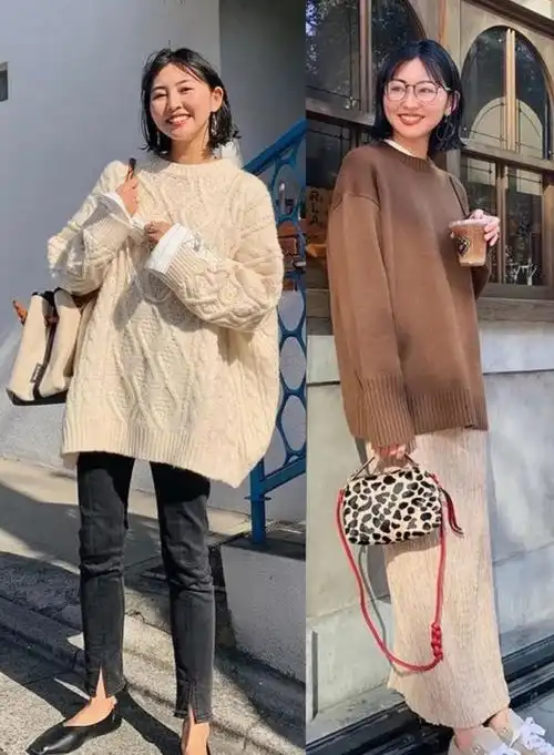 圆脸女性秋冬拒绝臃肿,这位日本博主真会穿,干练利落又显瘦