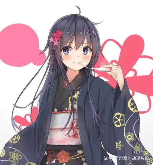 二次元和风美图气质极佳,光彩照人的和服美少女,真好