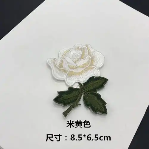 玫瑰刺绣布贴衣服补丁贴背胶修补洞刺绣背包装饰贴花
