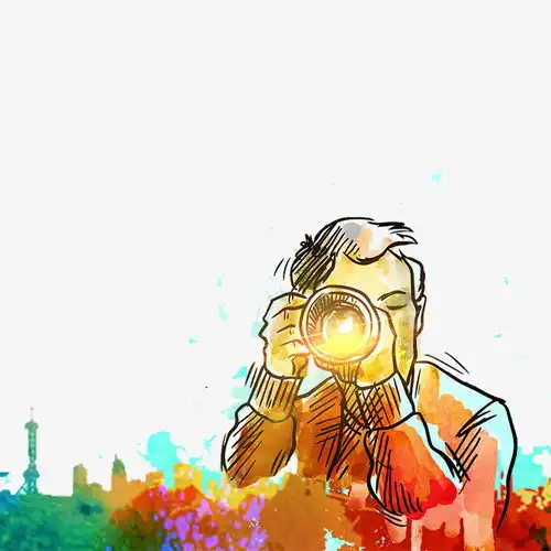 卡通摄影师页面网页平面电商创意素材png素材素材