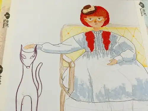 油画棒下的酷女孩