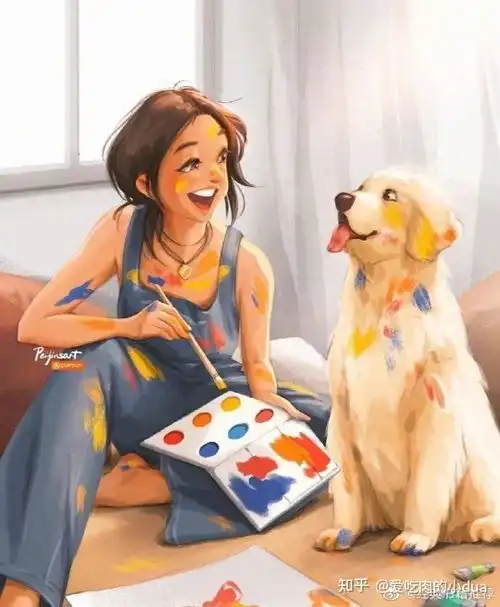 治愈系的猫咪女生头像画