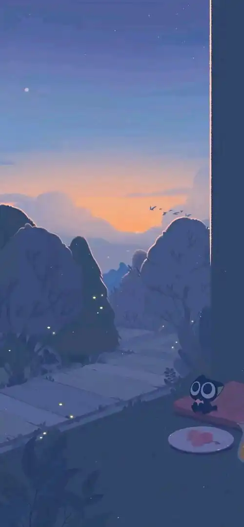蓝色系风景手绘壁纸第一更欢迎收藏