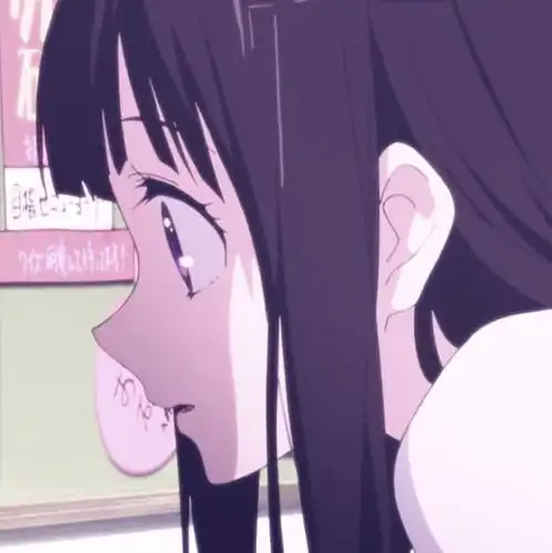 动漫头像黑色系女生侧脸