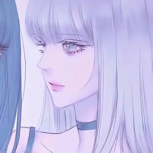 淡粉色淡蓝色动漫闺密头像