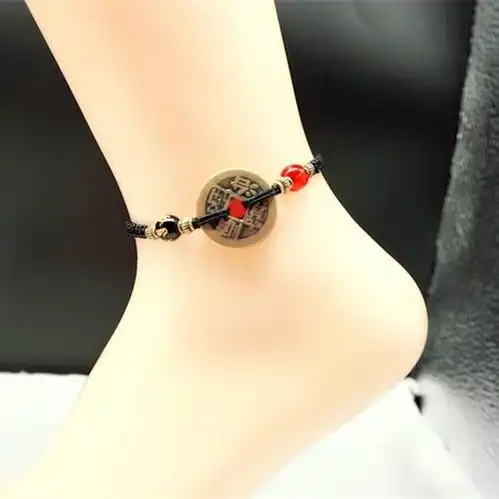 本命年手工编织平安结红绳手链转运招财情侣红线手绳男女铜钱手