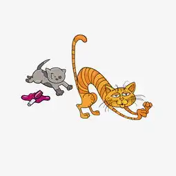 卡通两只正在搞破坏的猫图片素材其他格式下载动漫人物大全