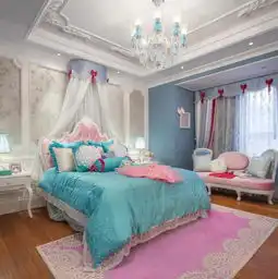 粉色系头像圆形儿童房