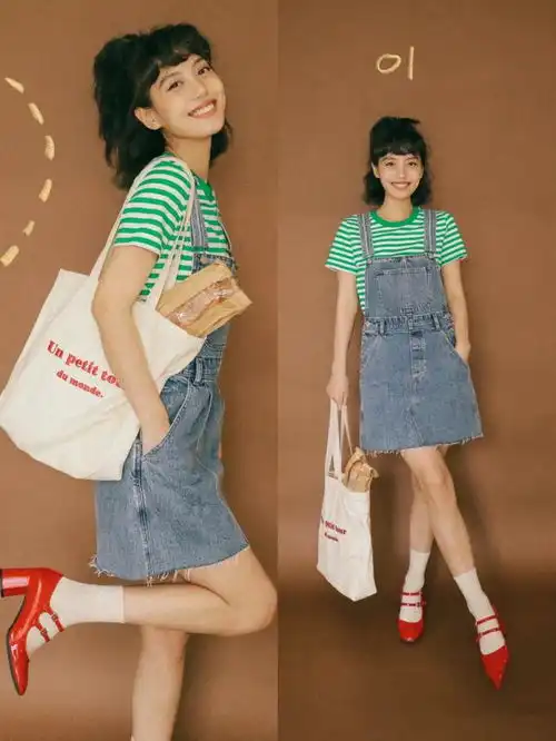 喜欢日杂风的女孩别错过,最全条纹背心穿搭灵感来了,真惹眼