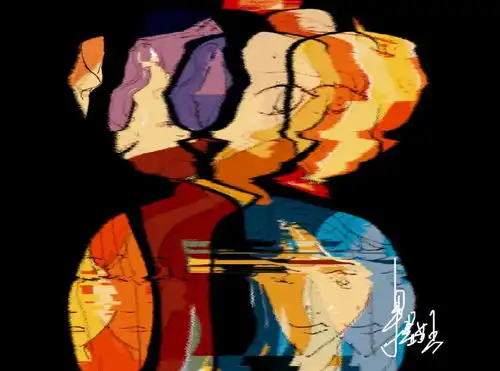 2020艺术传承人物俞果黑色系列漫画天空下白云守望的树