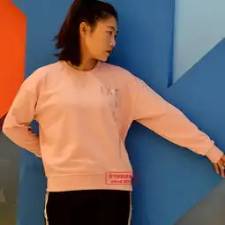 李宁女子运动时尚系列套头无帽卫衣圆领百搭套头衫秋awdn732