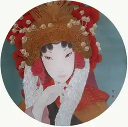 戏曲人物画周雪工笔作品欣赏