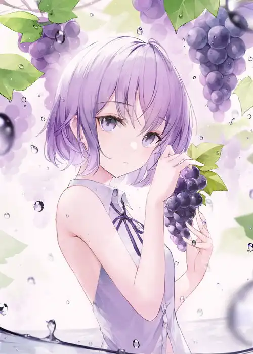 画师绘制水果味美少女,草莓少女很可爱,葡萄女孩很清纯