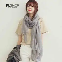 春秋冬季棉麻围巾女士韩版防嗮丝巾沙滩巾夏空调披肩纯色加长学生