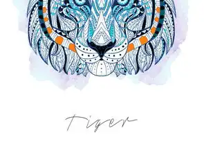 几何脸谱狼老虎老鹰儿童房可爱卡通装饰画图片下载动物装饰画大全北欧装饰画编号16828661