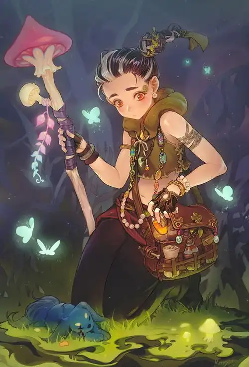 插画作品画风多样的韩系动漫少女造型养眼