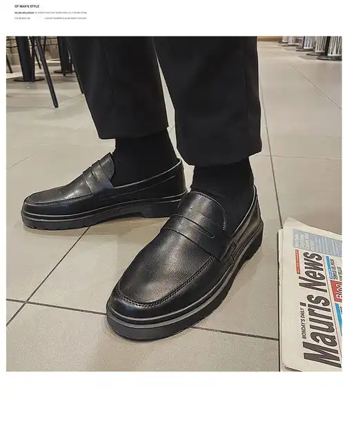 一脚蹬春秋新款英伦复古小皮鞋ins港风休闲乐福鞋男士潮牌豆豆鞋