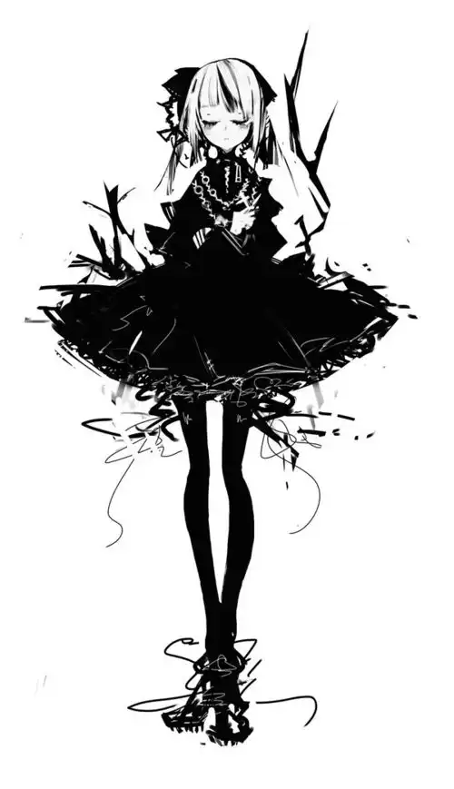 壁纸黑色系女生动漫人物