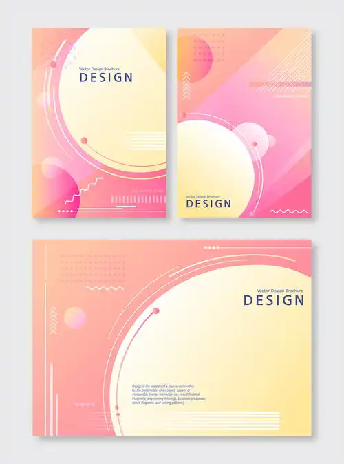 浪漫气息淡粉半圆粉色系列简约版式设计aitid025t001460炫彩渐变海报