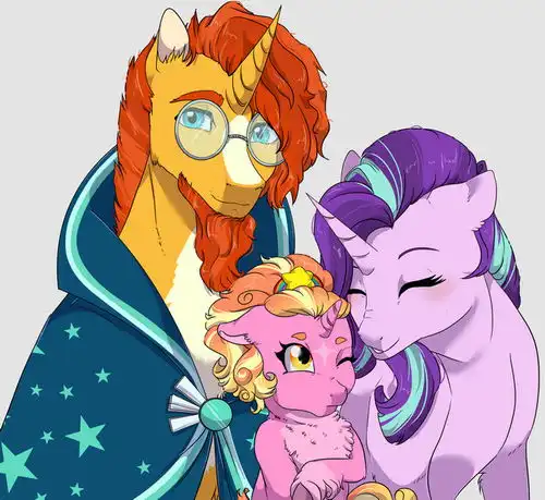 小马宝莉无序与紫悦生小孩,柔柔与大麦哥组家庭,同人cp乱配