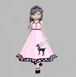 可爱女生卡通人物3d模型设计图下载图片4.68mb其他模型库其它模型