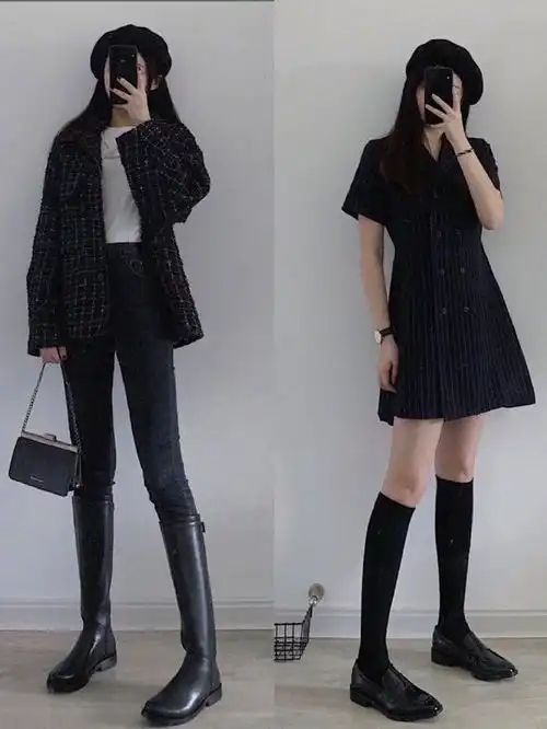 来试试盐系穿搭,美女格纹外套搭配修身牛仔裤个性帅气,魅力十足