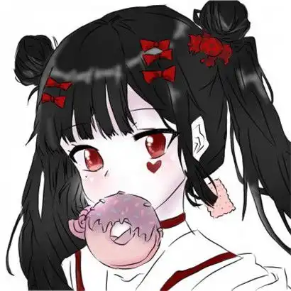 红色衣服动漫头像女生头