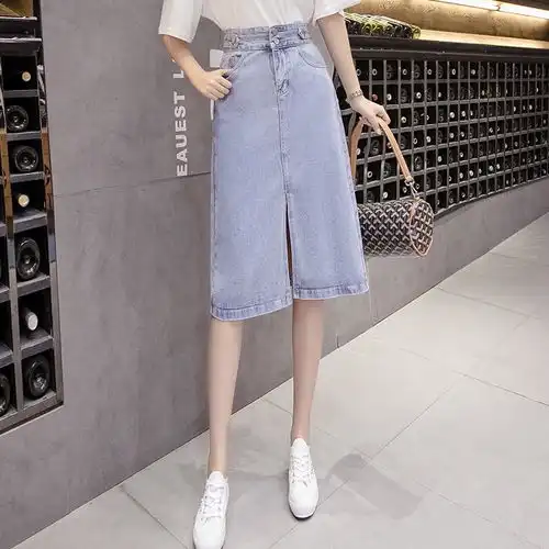 卡通显瘦简约牛仔花苞裙