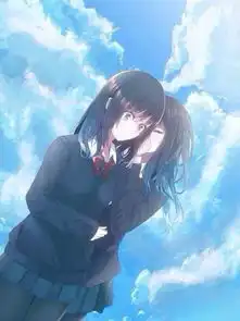 二次元动漫插画治愈天空百合少女