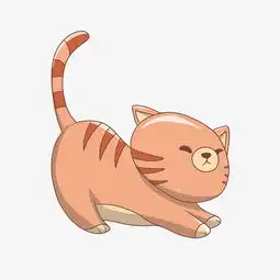 卡通手绘伸懒腰的猫插画图片素材其他格式下载动漫人物大全