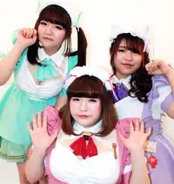 略重口秋叶原萌系胖妹咖啡厅开业