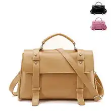 欧美英伦风复古邮差包女包学院风学生包裸色简约手提包单肩斜跨包