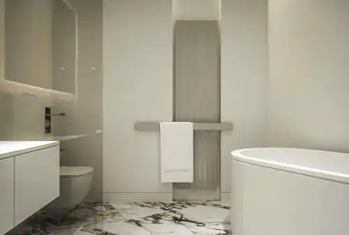 巧用大理石地砖,黑白系公寓也可以很美